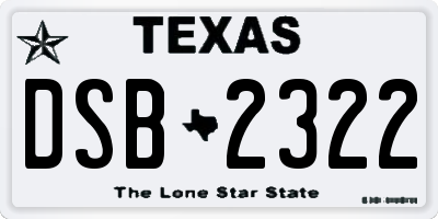 TX license plate DSB2322