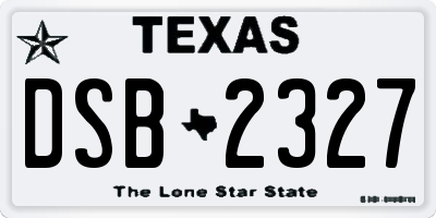 TX license plate DSB2327