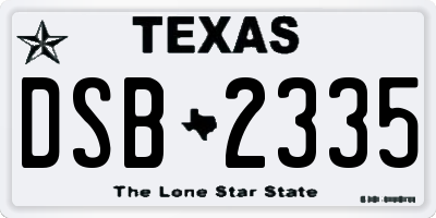 TX license plate DSB2335