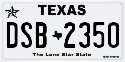 TX license plate DSB2350