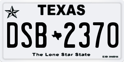 TX license plate DSB2370