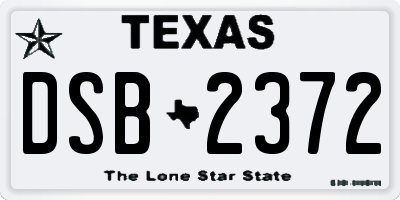 TX license plate DSB2372