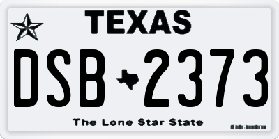 TX license plate DSB2373