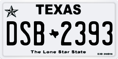TX license plate DSB2393