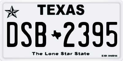 TX license plate DSB2395