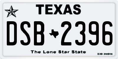 TX license plate DSB2396