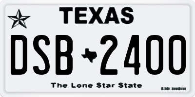 TX license plate DSB2400