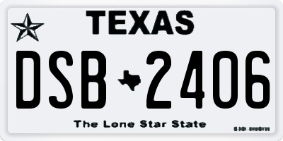 TX license plate DSB2406