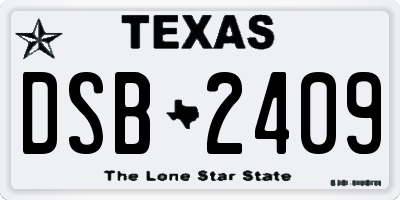 TX license plate DSB2409
