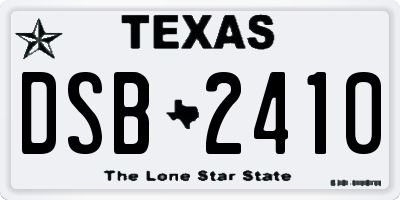 TX license plate DSB2410