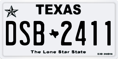 TX license plate DSB2411