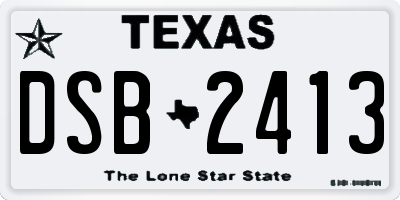 TX license plate DSB2413