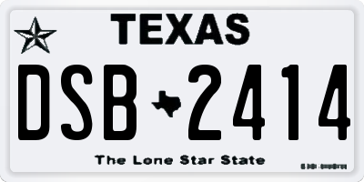 TX license plate DSB2414
