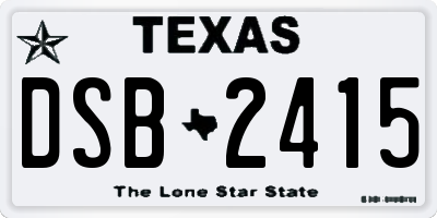 TX license plate DSB2415