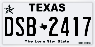 TX license plate DSB2417