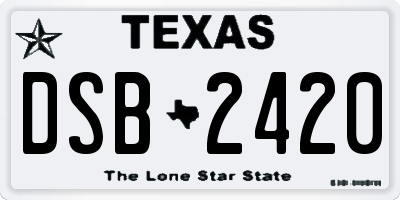 TX license plate DSB2420