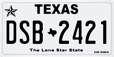 TX license plate DSB2421