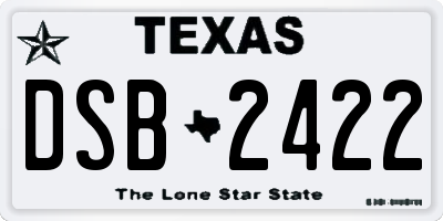 TX license plate DSB2422