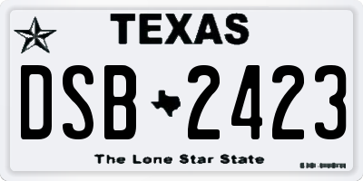 TX license plate DSB2423