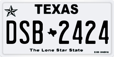 TX license plate DSB2424
