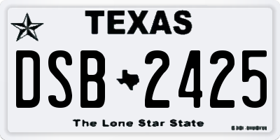 TX license plate DSB2425