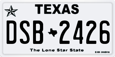 TX license plate DSB2426