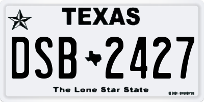 TX license plate DSB2427