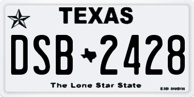 TX license plate DSB2428