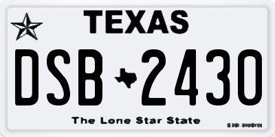 TX license plate DSB2430