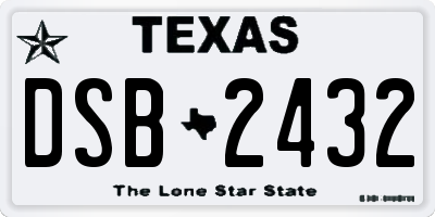 TX license plate DSB2432