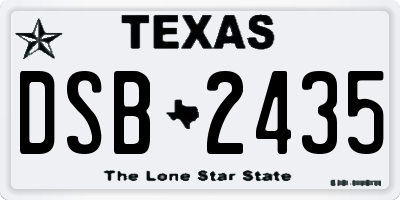 TX license plate DSB2435