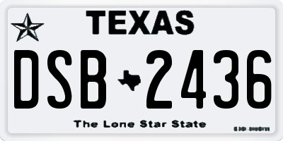 TX license plate DSB2436