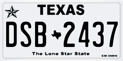 TX license plate DSB2437