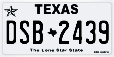 TX license plate DSB2439