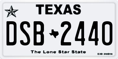 TX license plate DSB2440