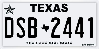 TX license plate DSB2441