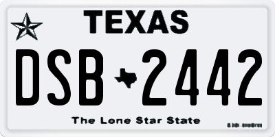 TX license plate DSB2442