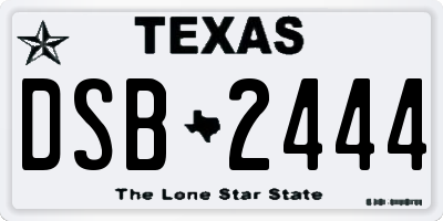TX license plate DSB2444