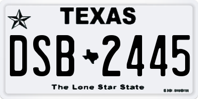 TX license plate DSB2445