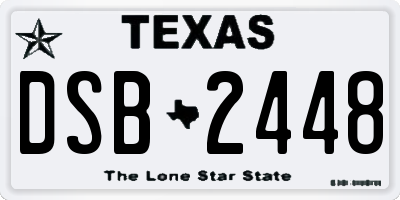 TX license plate DSB2448
