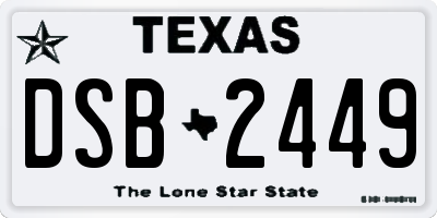TX license plate DSB2449