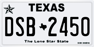 TX license plate DSB2450