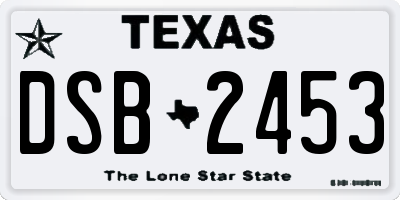 TX license plate DSB2453