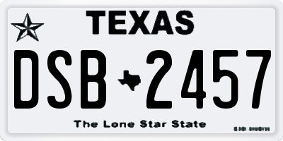 TX license plate DSB2457