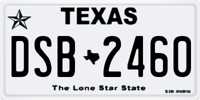 TX license plate DSB2460