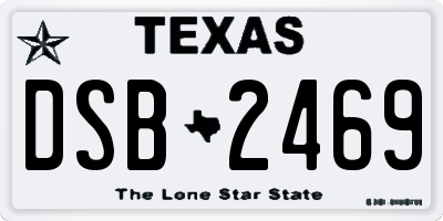 TX license plate DSB2469