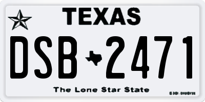 TX license plate DSB2471