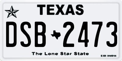 TX license plate DSB2473