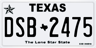 TX license plate DSB2475