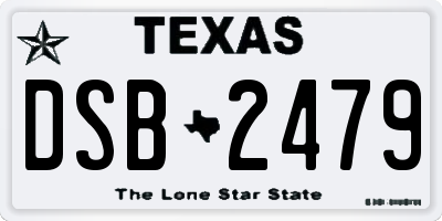 TX license plate DSB2479